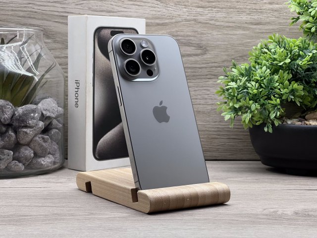 Hibátlan iPhone 15 Pro Natural Titanium 128GB 2 ÉV Garanciával Számlával 90% Akksi
