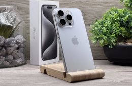 Hibátlan iPhone 15 Pro White Titanium 256GB 2 ÉV Garanciával Számlával 92% Akksi