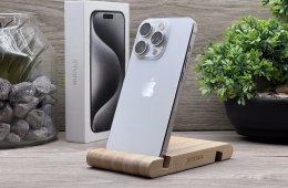 Hibátlan iPhone 15 Pro White Titanium 256GB 2 ÉV Garanciával Számlával 92% Akksi