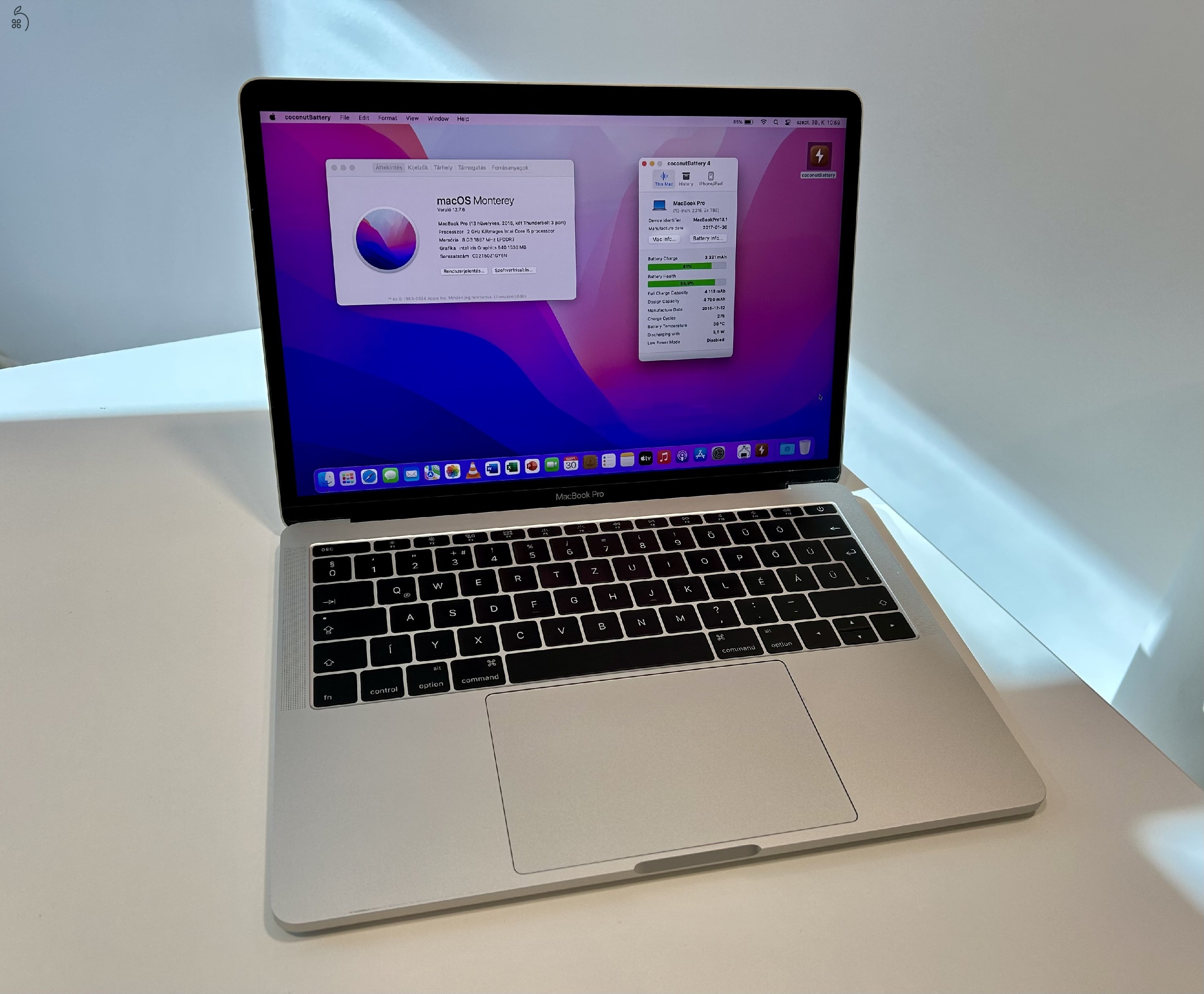 Karcmentes MacBook Pro 13 2016 Silver 256Gb