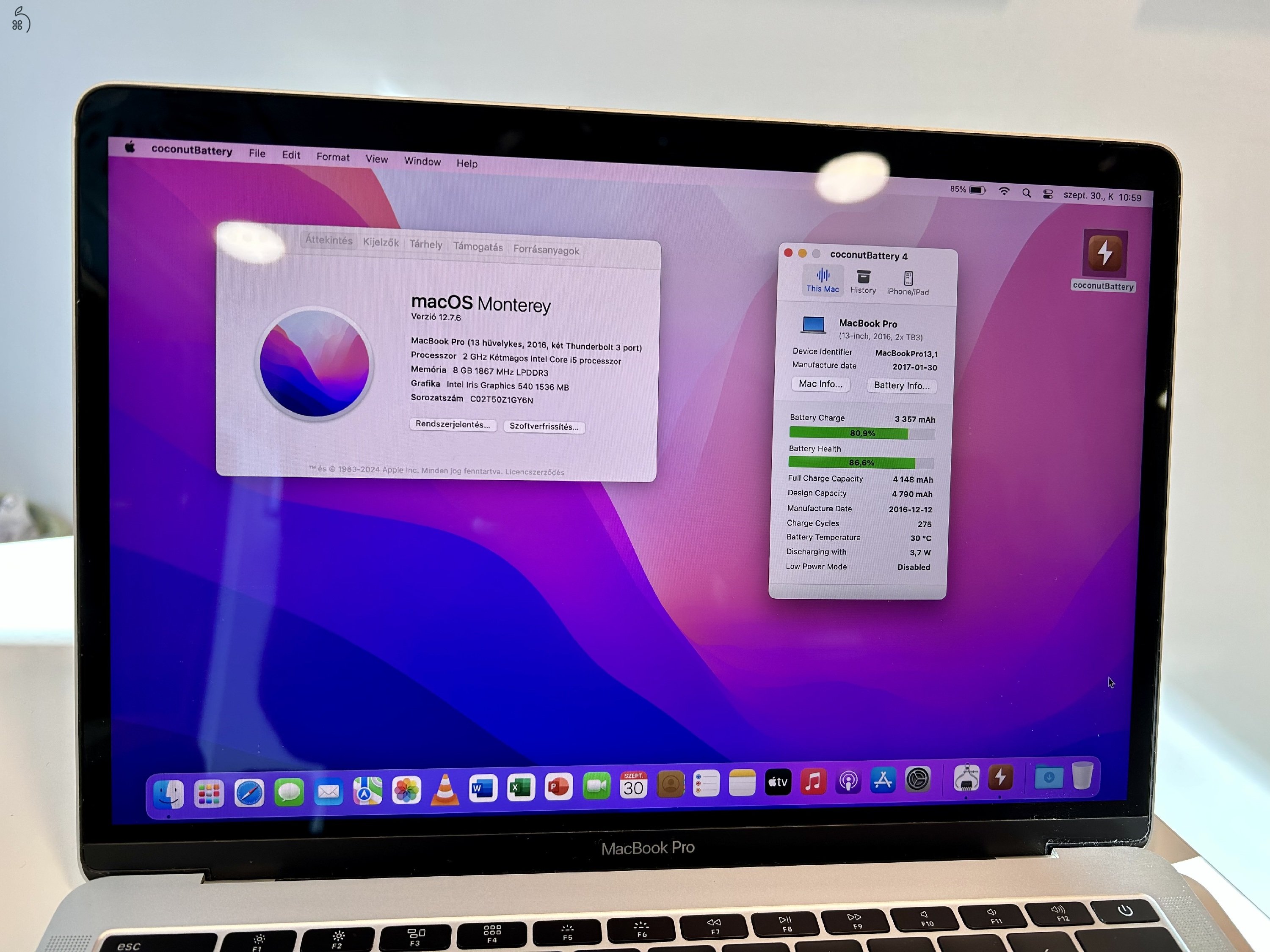 Karcmentes MacBook Pro 13 2016 Silver 256Gb