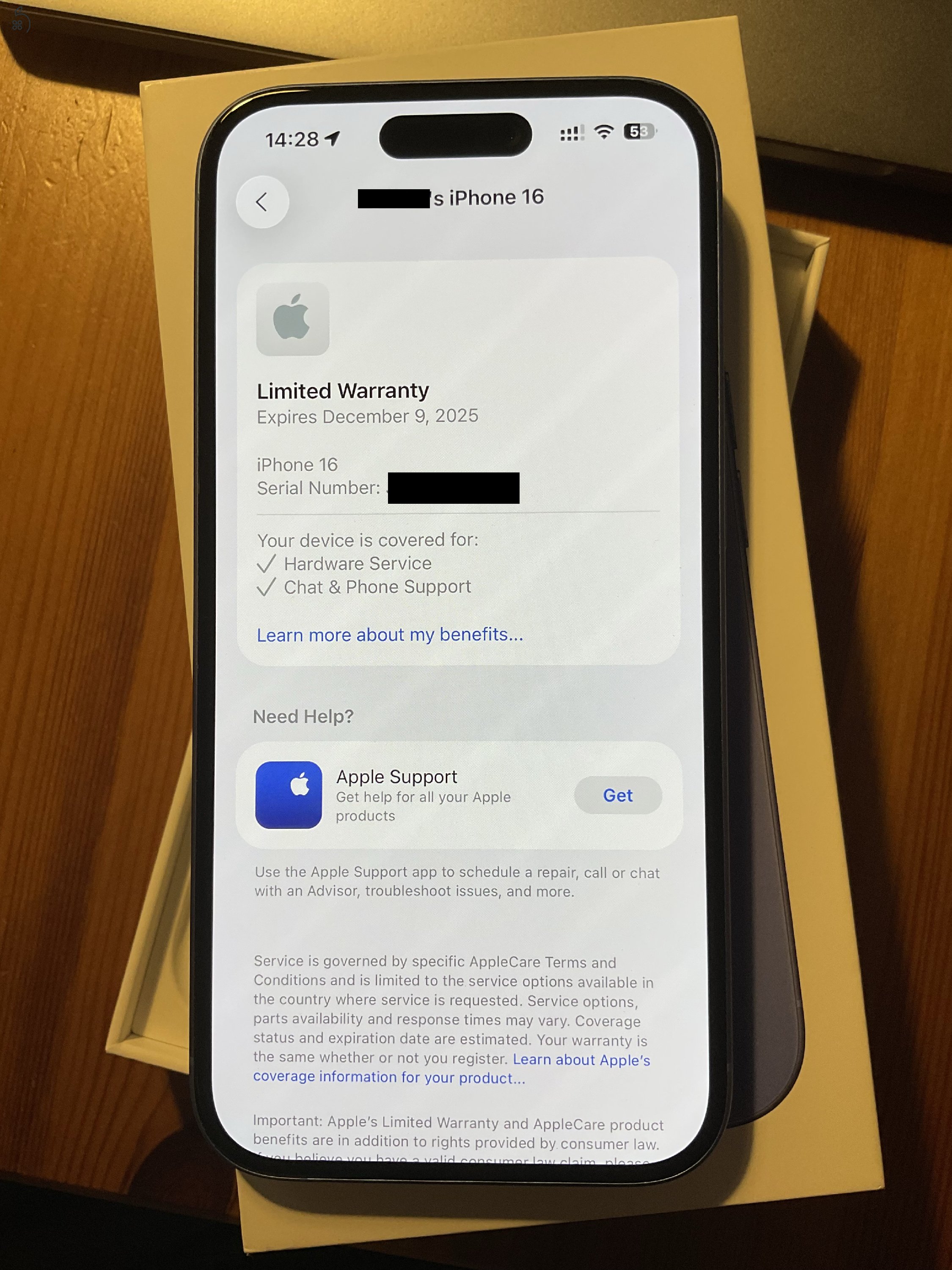 iPhone 16 256GB Ultramarin - újszerű állapot, garanciával 2025 decemberig