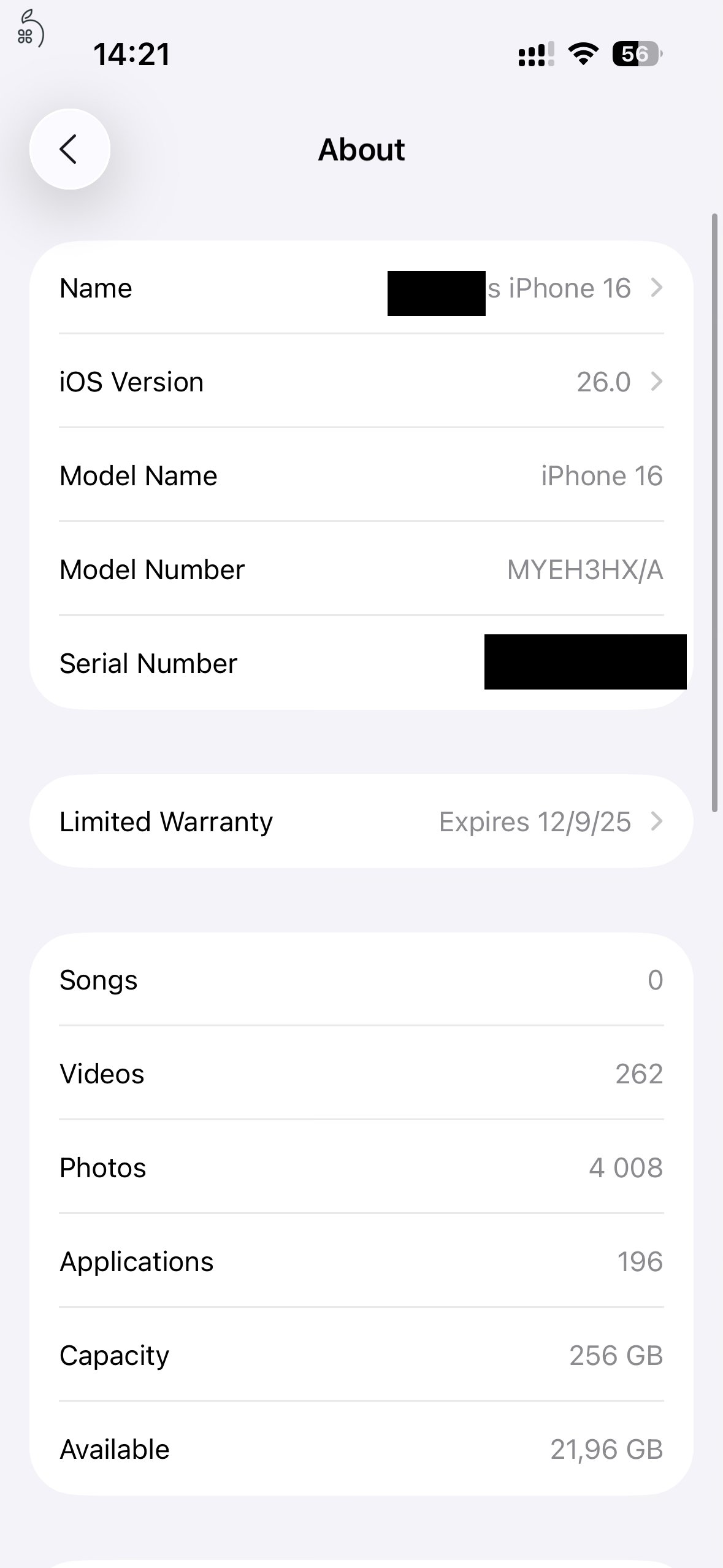 iPhone 16 256GB Ultramarin - újszerű állapot, garanciával 2025 decemberig