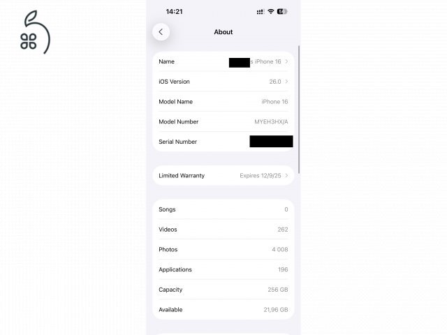 iPhone 16 256GB Ultramarin - újszerű állapot, garanciával 2025 decemberig