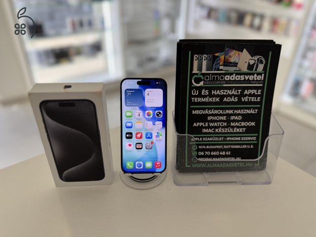 iPhone 15 Pro 128GB Független Újszerű/1-3 hónap gar./Akku 88%/p4486