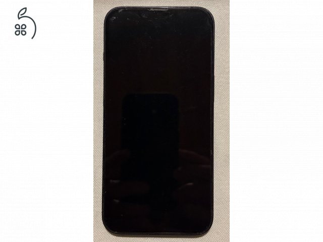Újszerű fekete iPhone 14 128 GB eredeti kék Apple szilikon tokkal és zöld Nomad Sport tokkal