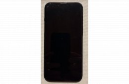 Újszerű fekete iPhone 14 128 GB eredeti kék Apple szilikon tokkal és zöld Nomad Sport tokkal