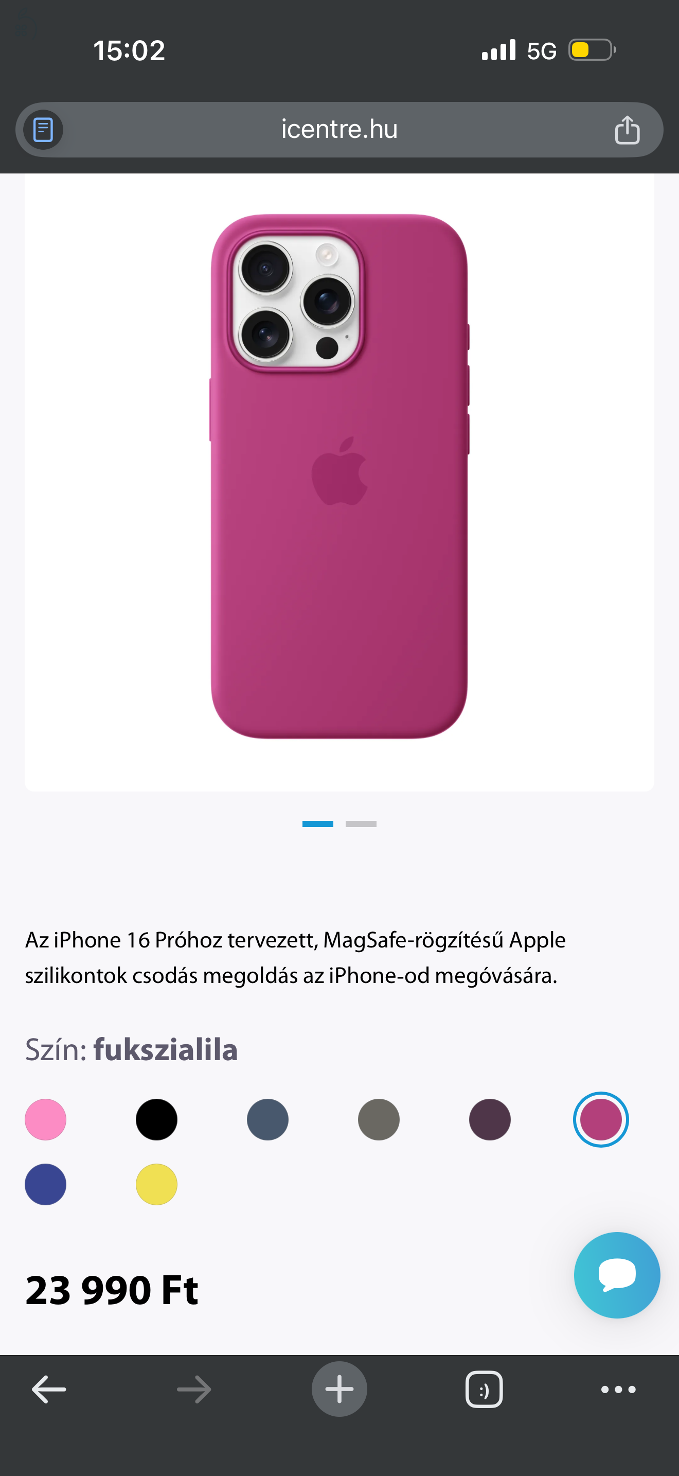 Iphone 16 pro max magsafe fukszialila tok