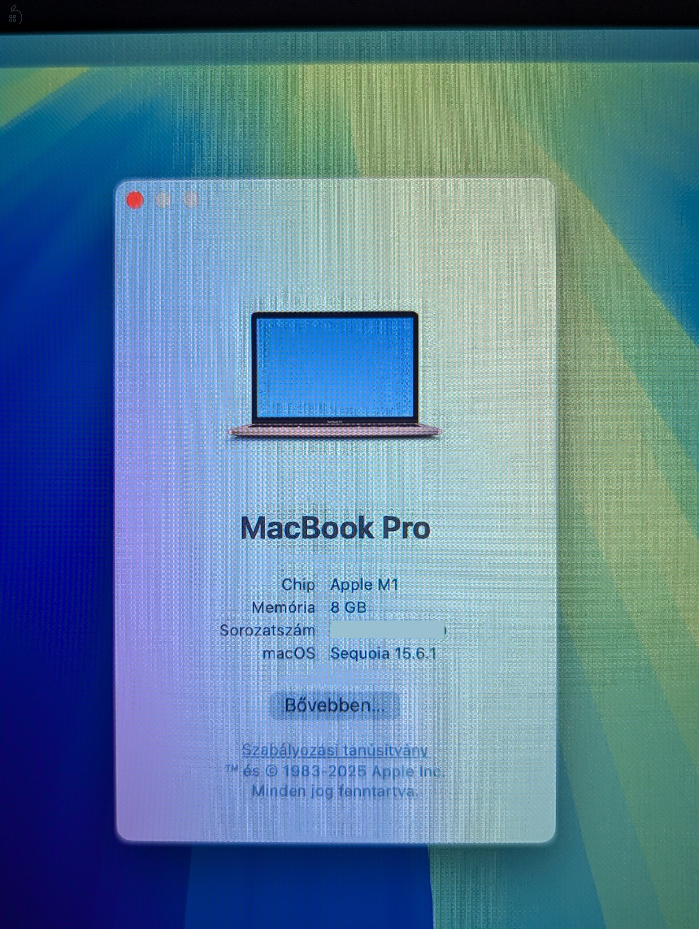 MacBook Pro M1 96% akku, magyar