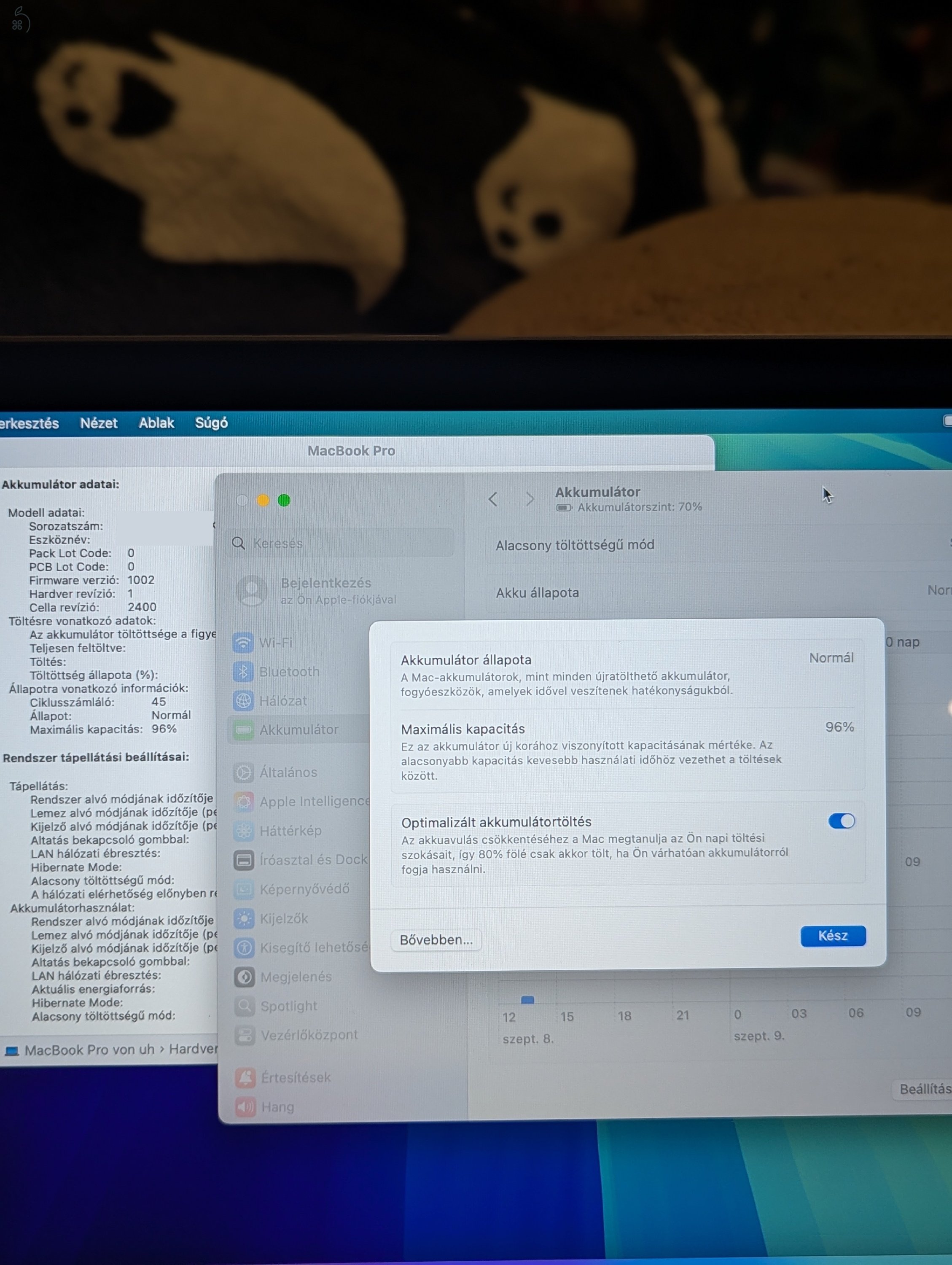 MacBook Pro M1 96% akku, magyar