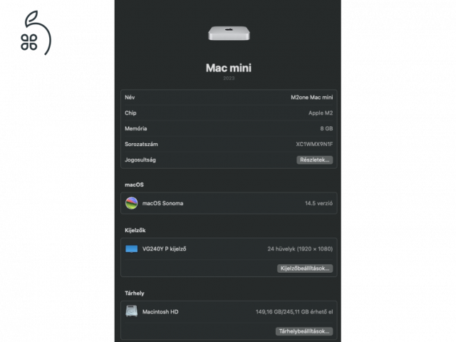 Apple Mac Mini M2 - 2024 8/256GB