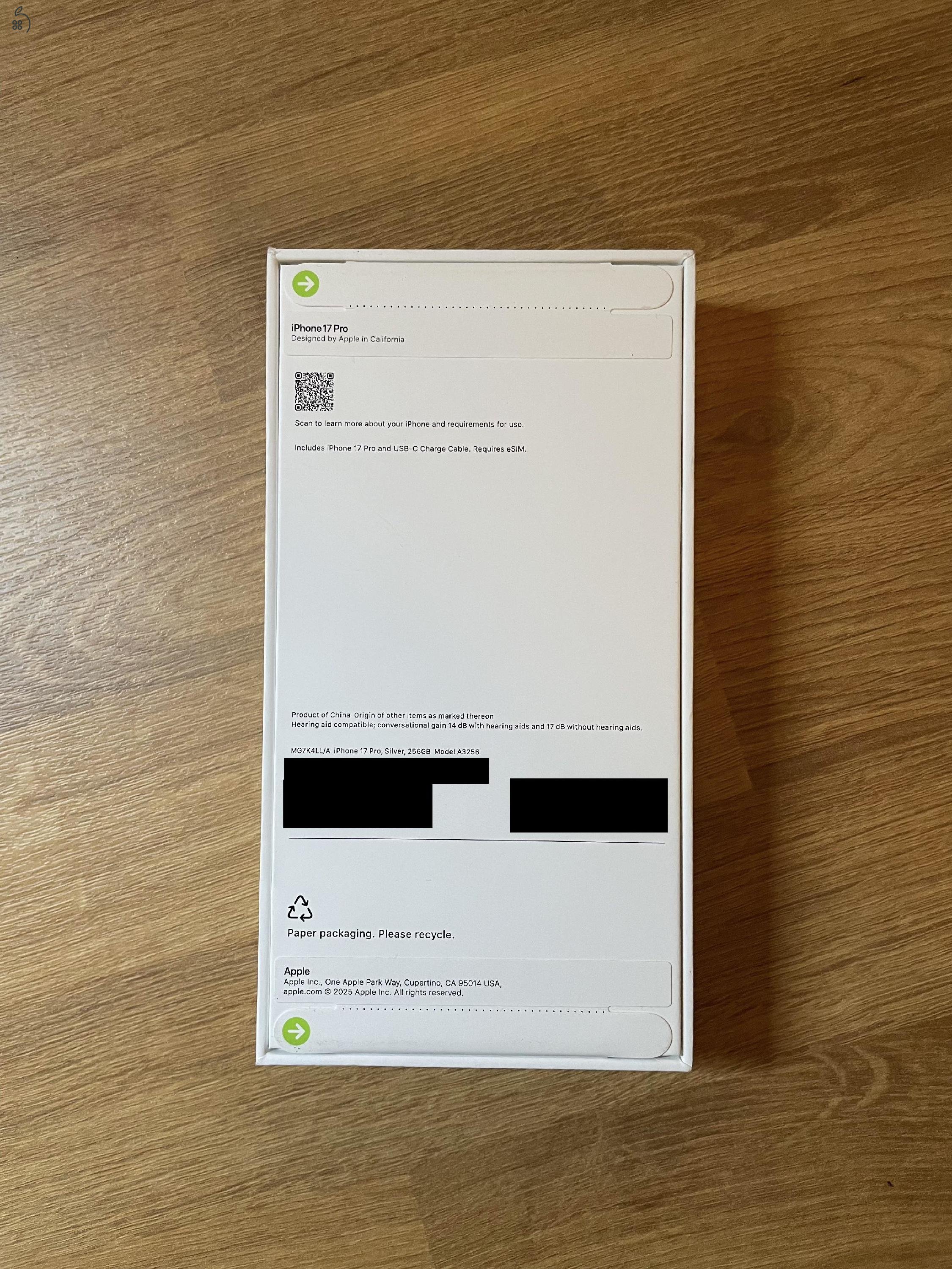 iPhone 17 Pro - 256GB - Silver - eSIM - bontatlan