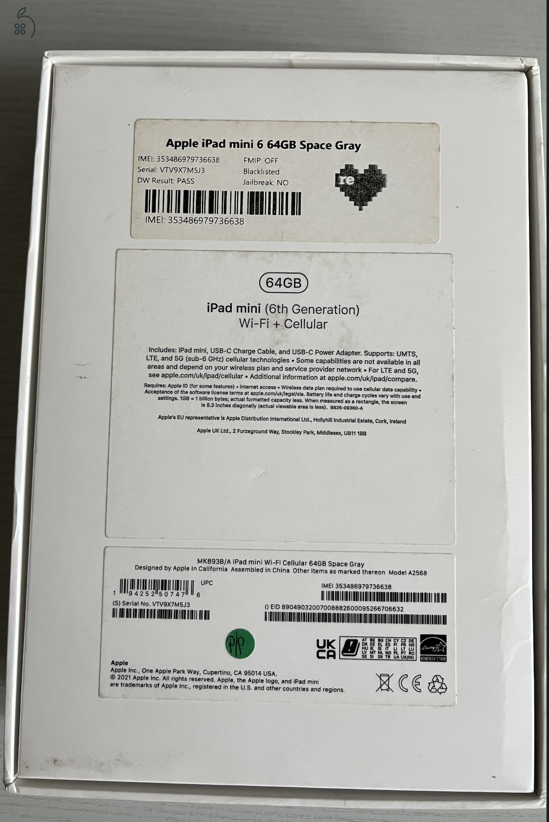 iPad mini 6  64GB Wifi+cellular makulátlan