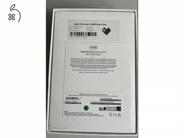 iPad mini 6  64GB Wifi+cellular makulátlan