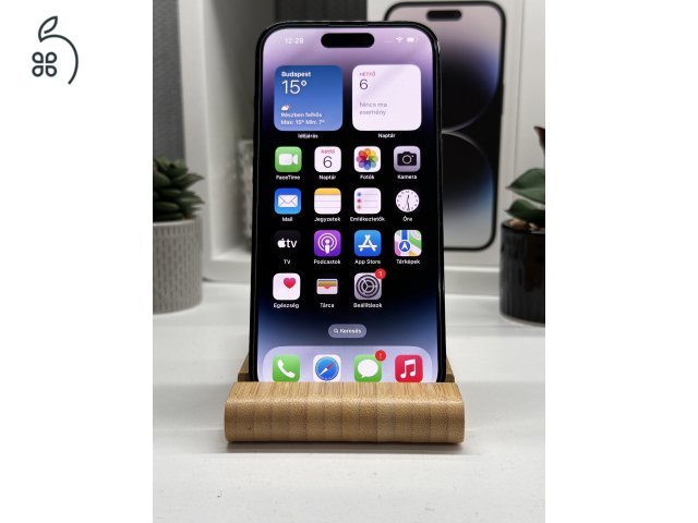 iPhone 14 Pro 128GB Fekete, Független - 1 Év Garancia, Számla