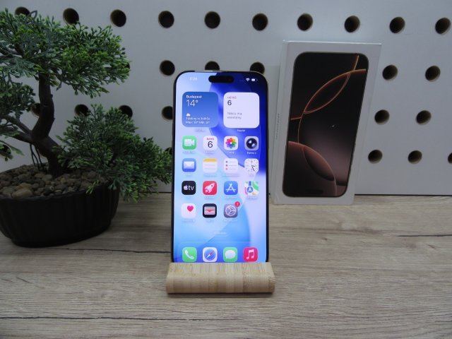 Apple iPhone 16 Pro Max – Desert Titanium – Titán dizájn, Pro kamera, 120 Hz ProMotion – 256 GB – Használt, karcmentes – 90% akku – Garancia 3 hónap