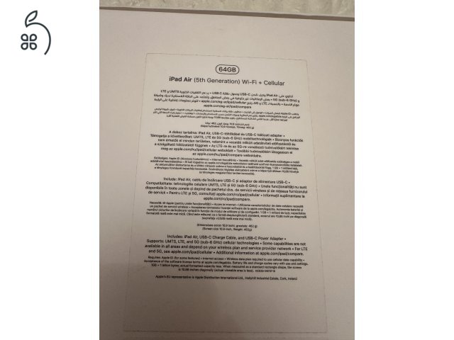 Ipad 5.generáció, 64gb WI-FI+Cellular