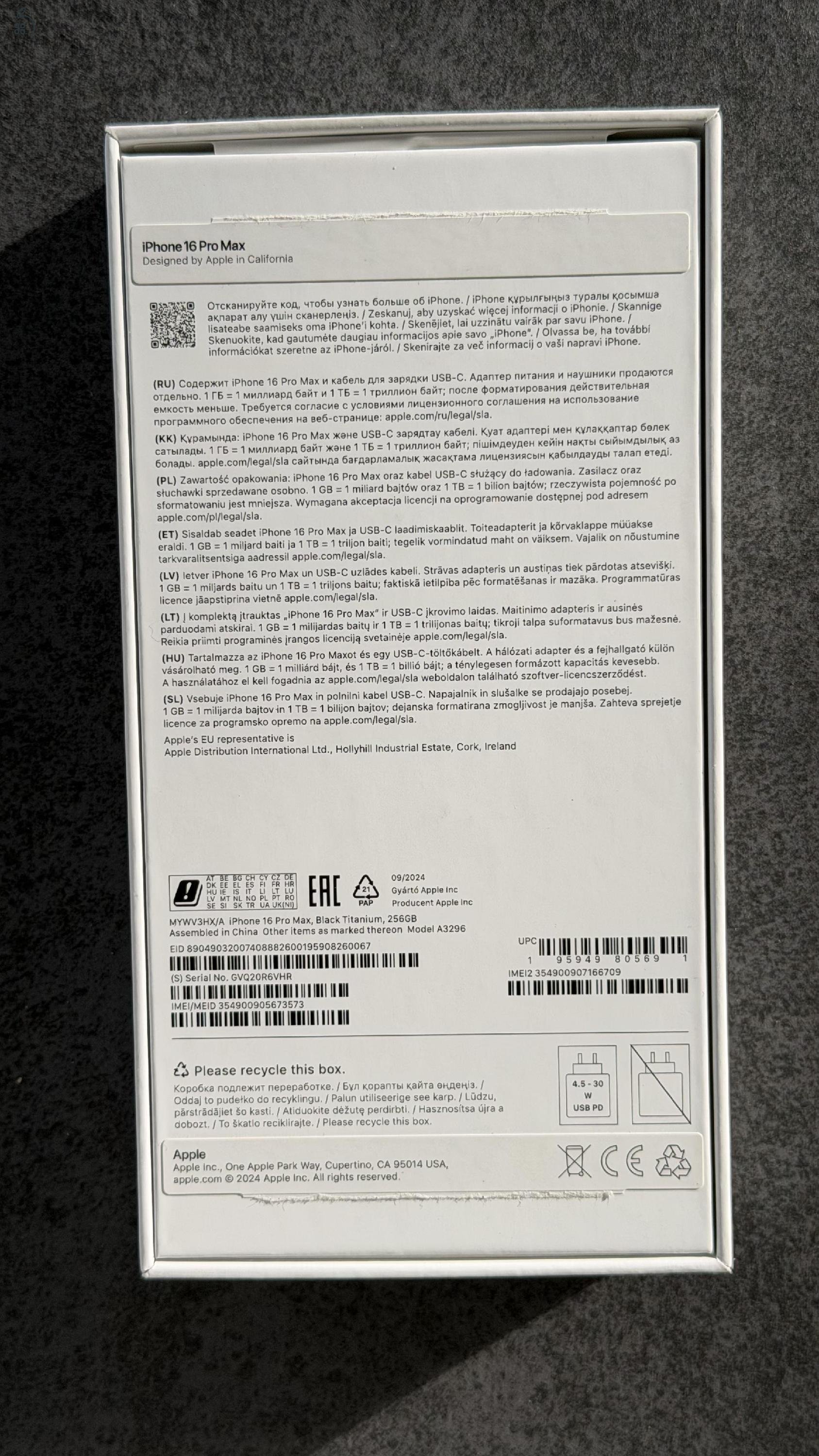 Iphone 16 Pro Max 256 GB + Apple Watch Ultra 2 Back... Együtt olcsóbb!!
