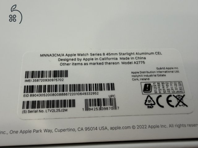 Apple Watch 8 45mm Aluminium Cellular Használt/1-3 hónap gar./Akku 91%/p4495