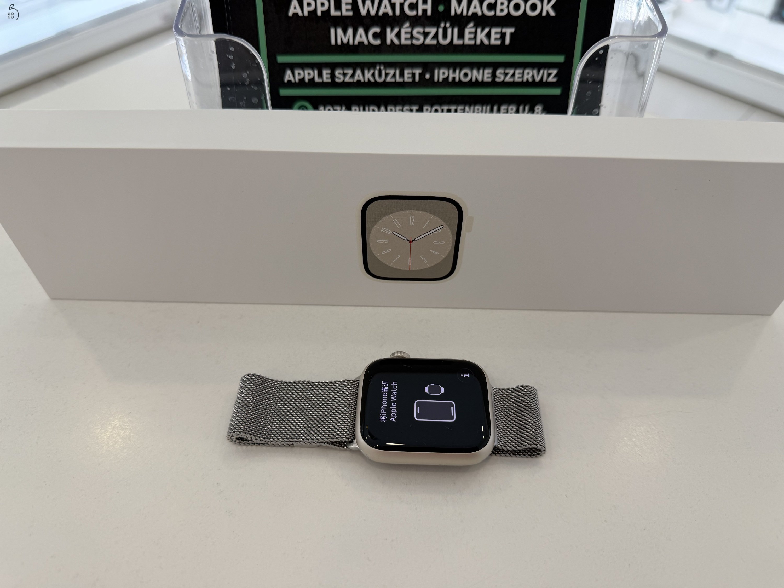 Apple Watch 8 45mm Aluminium Cellular Használt/1-3 hónap gar./Akku 91%/p4495