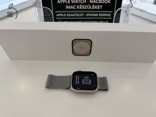 Apple Watch 8 45mm Aluminium Cellular Használt/1-3 hónap gar./Akku 91%/p4495