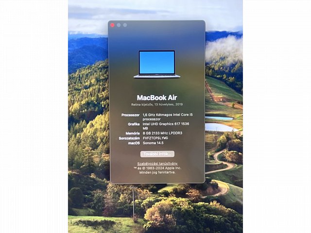Hibátlan MacBook Air i5 2019 13”128GB 8GB2 ÉV Garanciával Számlával