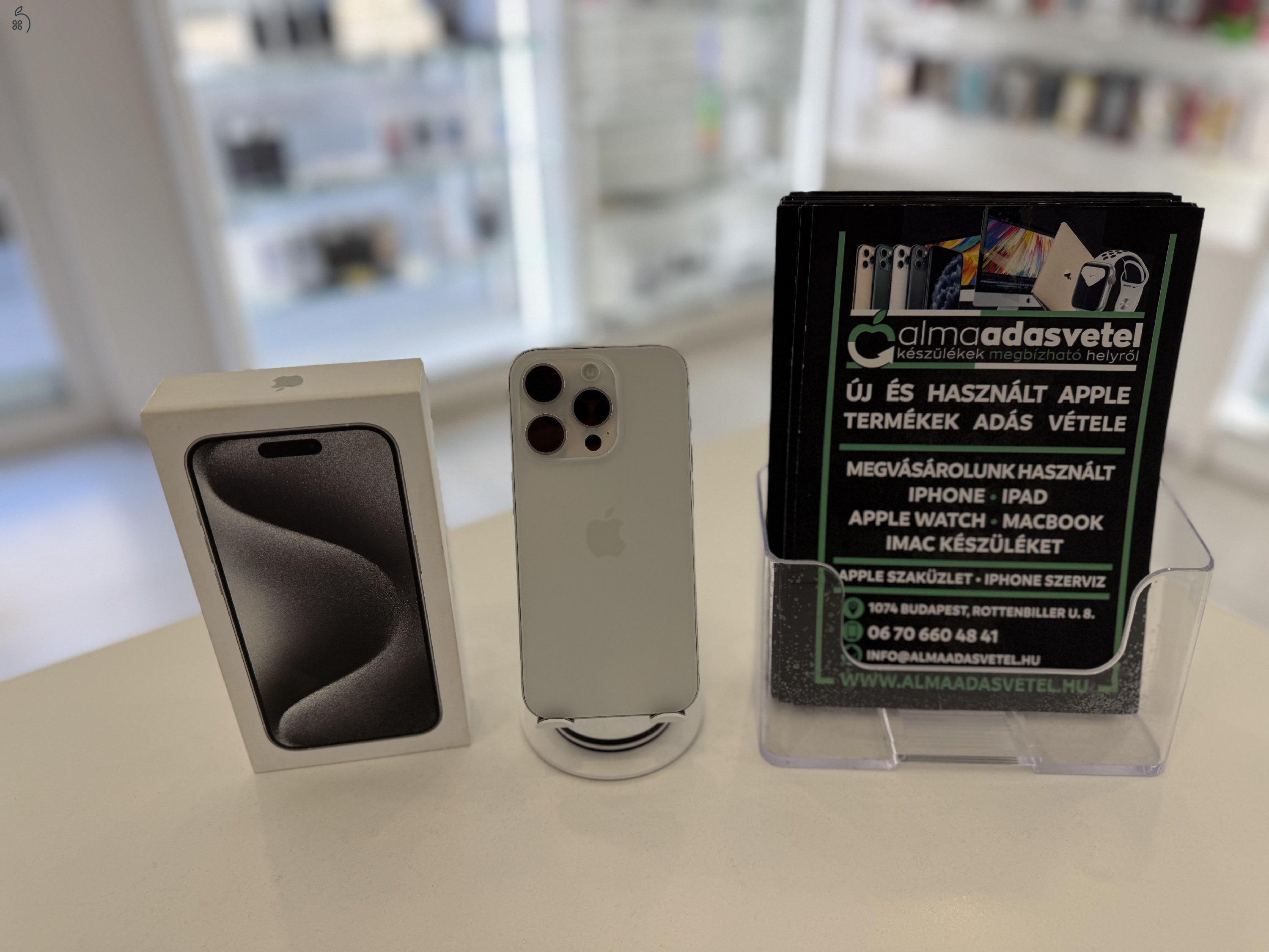 iPhone 15 Pro 128GB Független  Nagyon Szép/1-3 hónap gar./Akku 90%/p4496