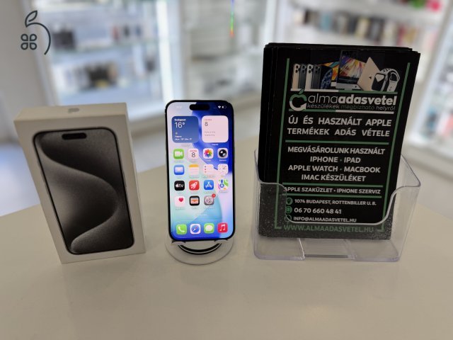 iPhone 15 Pro 128GB Független  Nagyon Szép/1-3 hónap gar./Akku 90%/p4496