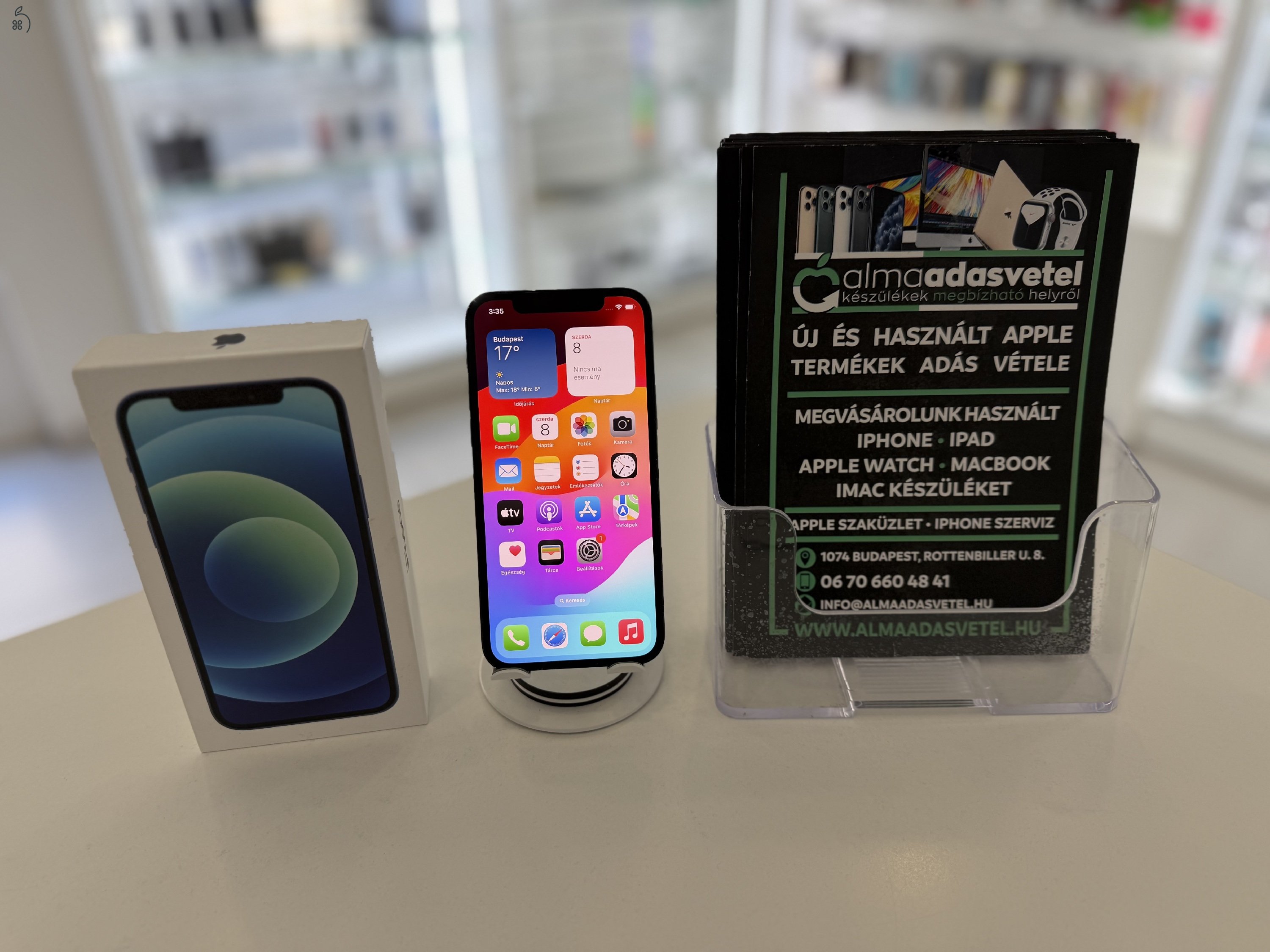 iPhone 12 64GB Yettel Használt/1-3 hónap gar./Akku 100%6p4497