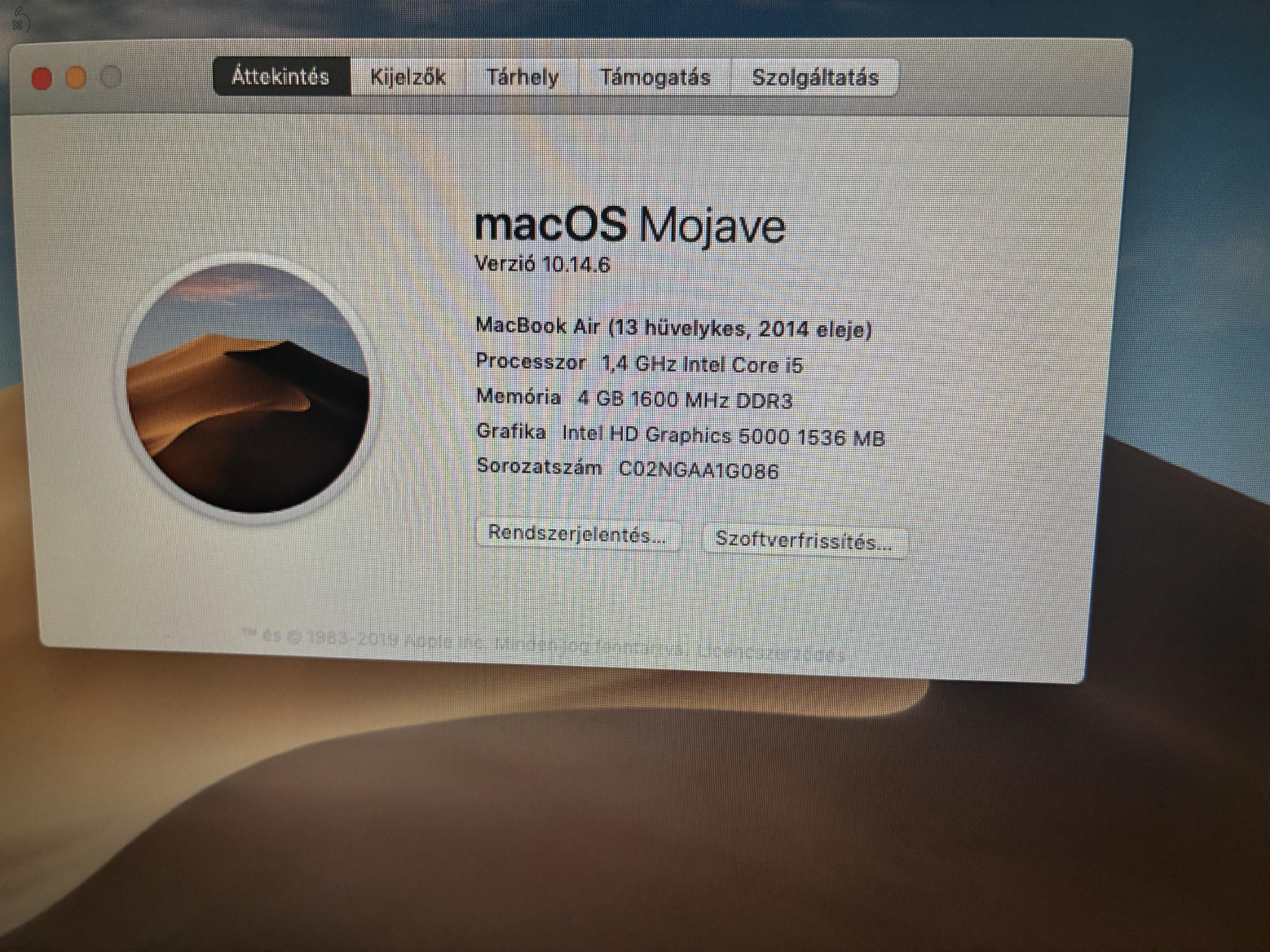 Macbook Air 13” 2014 early 256/4 GB i5
