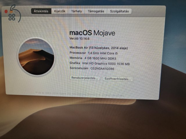 Macbook Air 13” 2014 early 256/4 GB i5