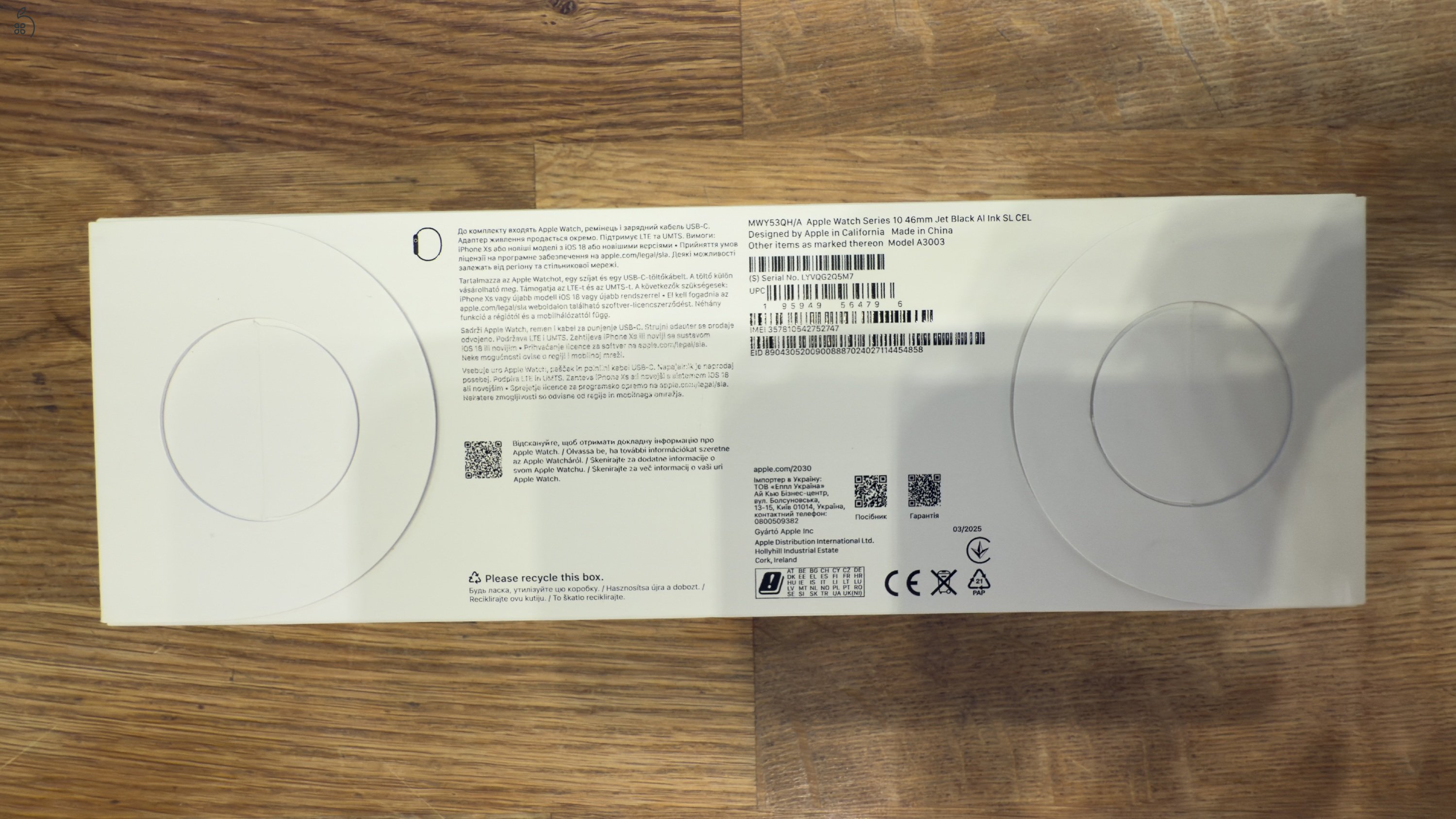 Apple Watch Series 10 – 46mm Jet Black (Cellular) – újszerű, 100% akku, 2 év garancia