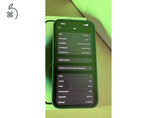 100% gyári akkumulátorral, akku garanciával! iPhone 14 Pro Max 256GB 