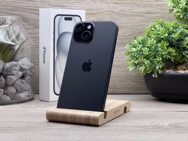 Hibátlan iPhone 15 Black 128GB 2 ÉV Garanciával Számlával 93% Akksi