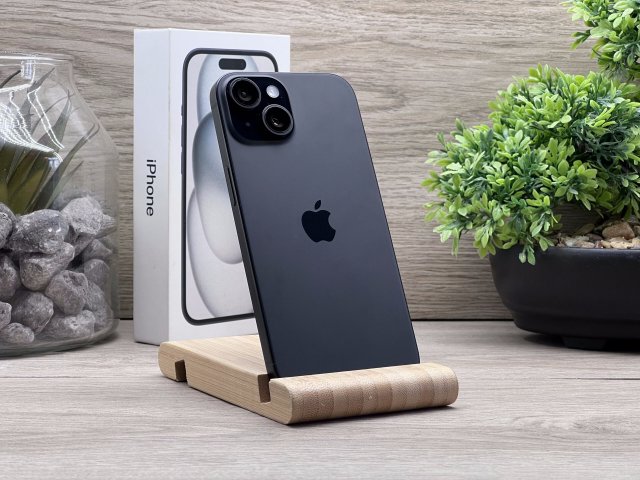 Hibátlan iPhone 15 Black 128GB 2 ÉV Garanciával Számlával 93% Akksi