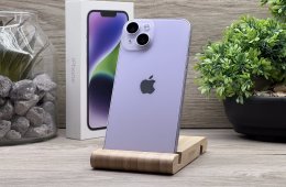 iPhone 14 Purple 128GB 2 ÉV Garanciával Számlával 91% Akksi