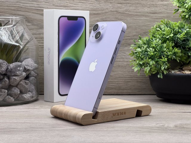 iPhone 14 Purple 128GB 2 ÉV Garanciával Számlával 91% Akksi