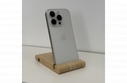 iPhone 15 Pro 128GB Silver Titanium -1 ÉV GARANCIA - Kártyafüggetlen, MS3595 