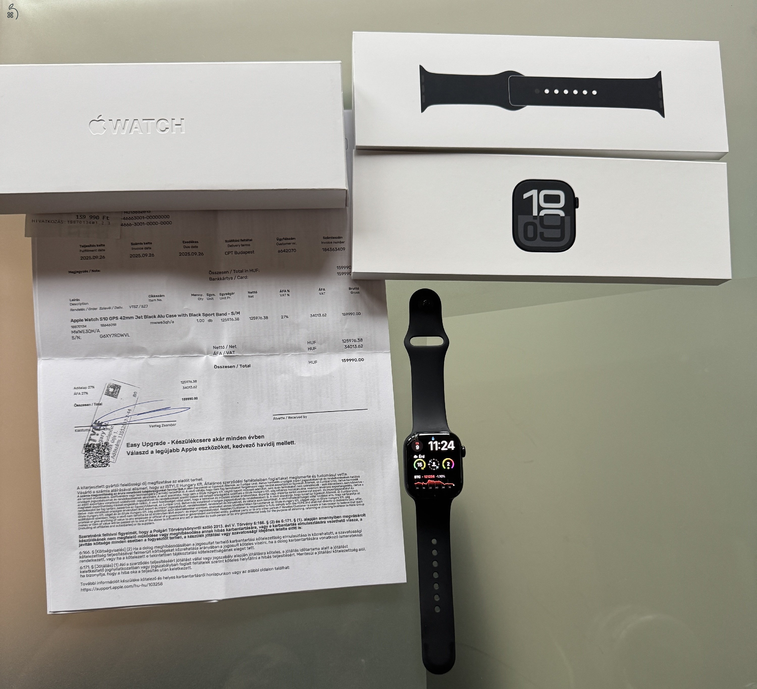Új Apple Watch Series 10 GPS Jetblack 42mm Okosóra óra karóra