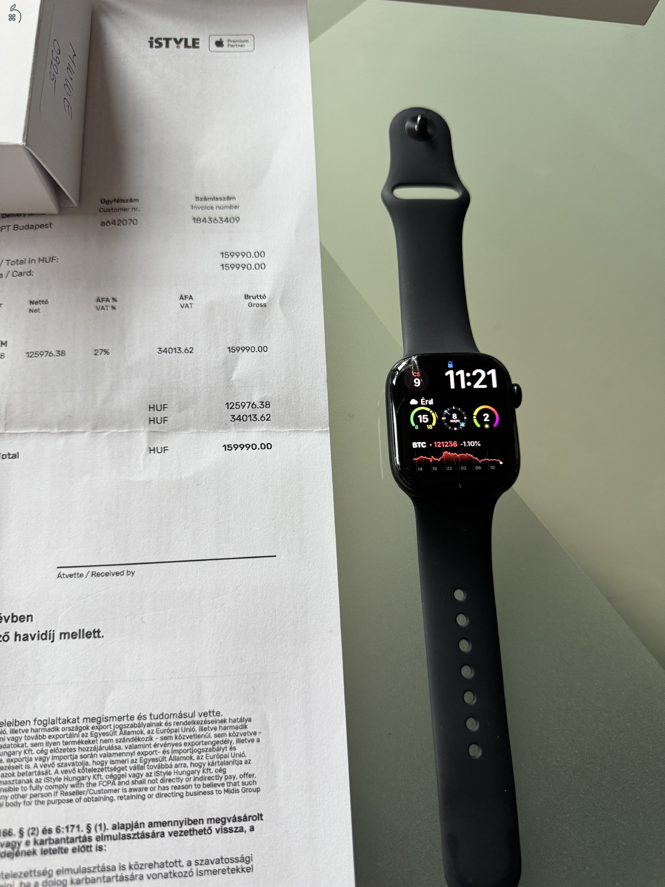 Új Apple Watch Series 10 GPS Jetblack 42mm Okosóra óra karóra