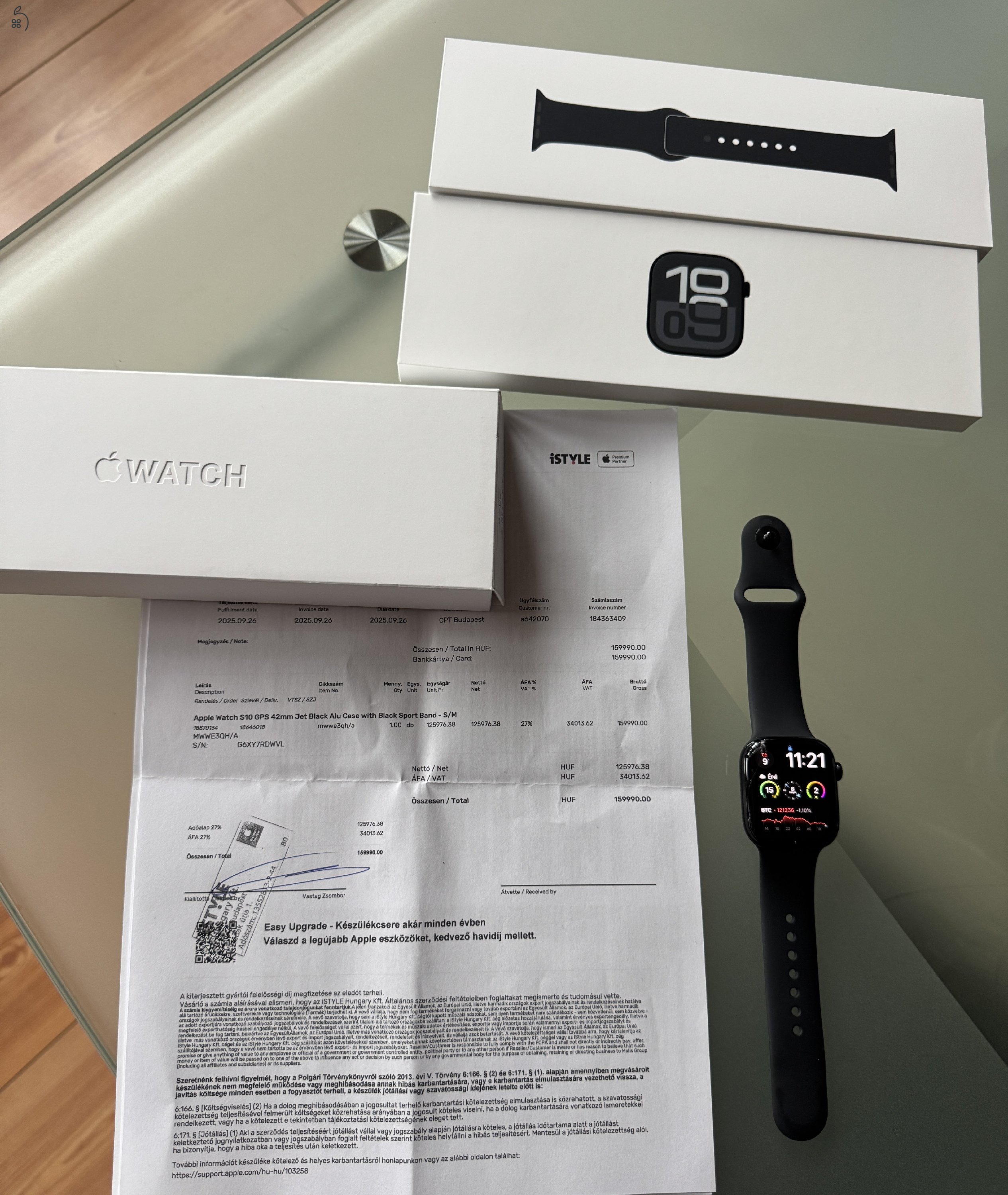 Új Apple Watch Series 10 GPS Jetblack 42mm Okosóra óra karóra