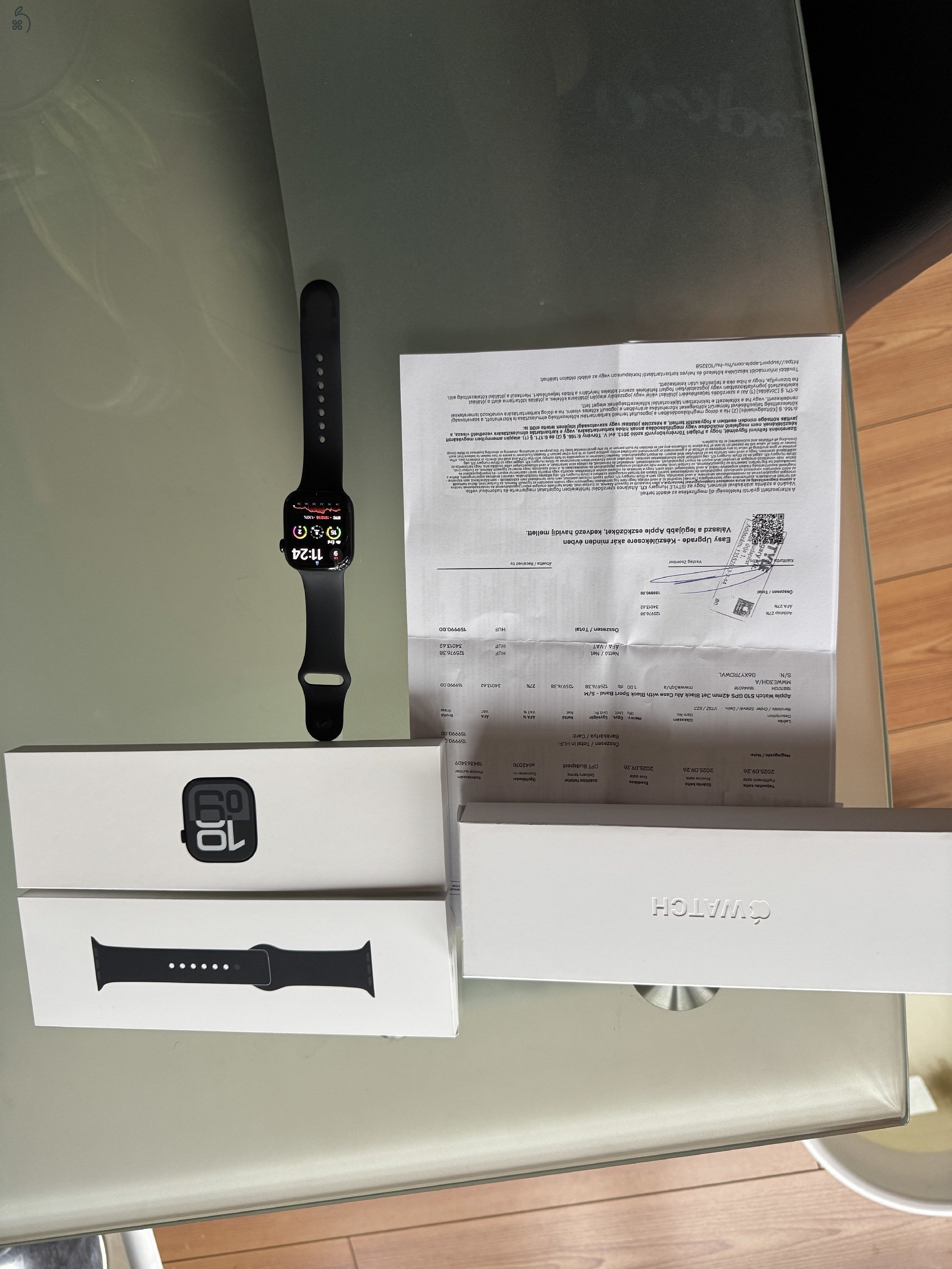Új Apple Watch Series 10 GPS Jetblack 42mm Okosóra óra karóra