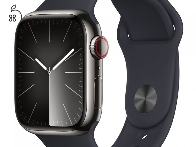 Apple Watch 9 41 mm GPS+Cellular, Graphite acél tok változat, új, aktiválatlan készülék