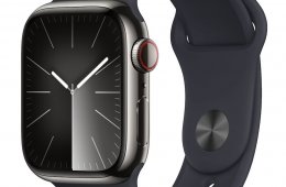 Apple Watch 9 41 mm GPS+Cellular, Graphite acél tok változat, új, aktiválatlan készülék
