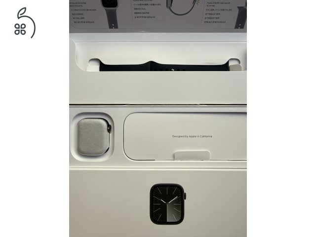 Apple Watch 9 41 mm GPS+Cellular, Graphite acél tok változat, új, aktiválatlan készülék