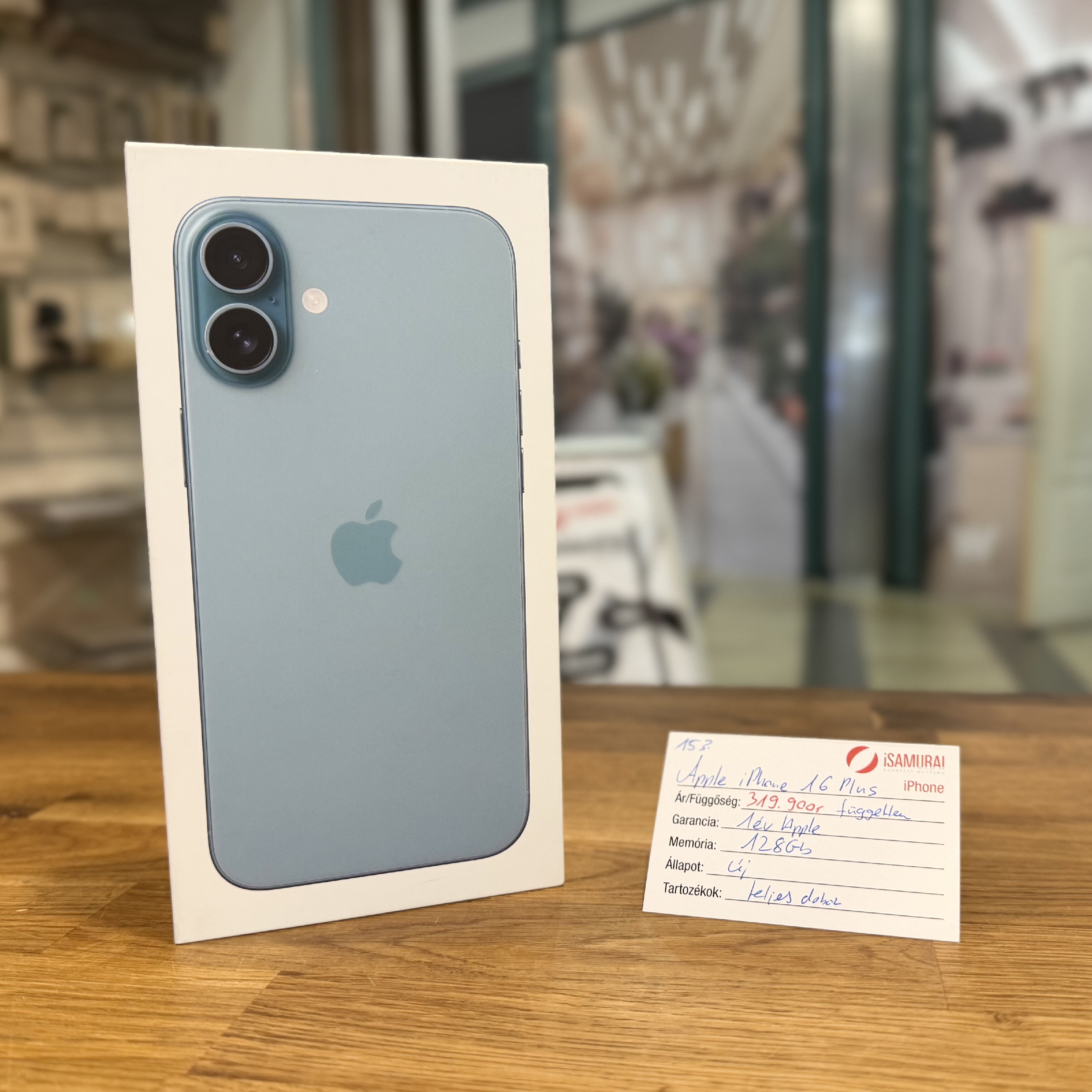 153. Apple iPhone 16 Plus – 128 GB – Récezöld – Bontatlan – 1 Év Apple gar.