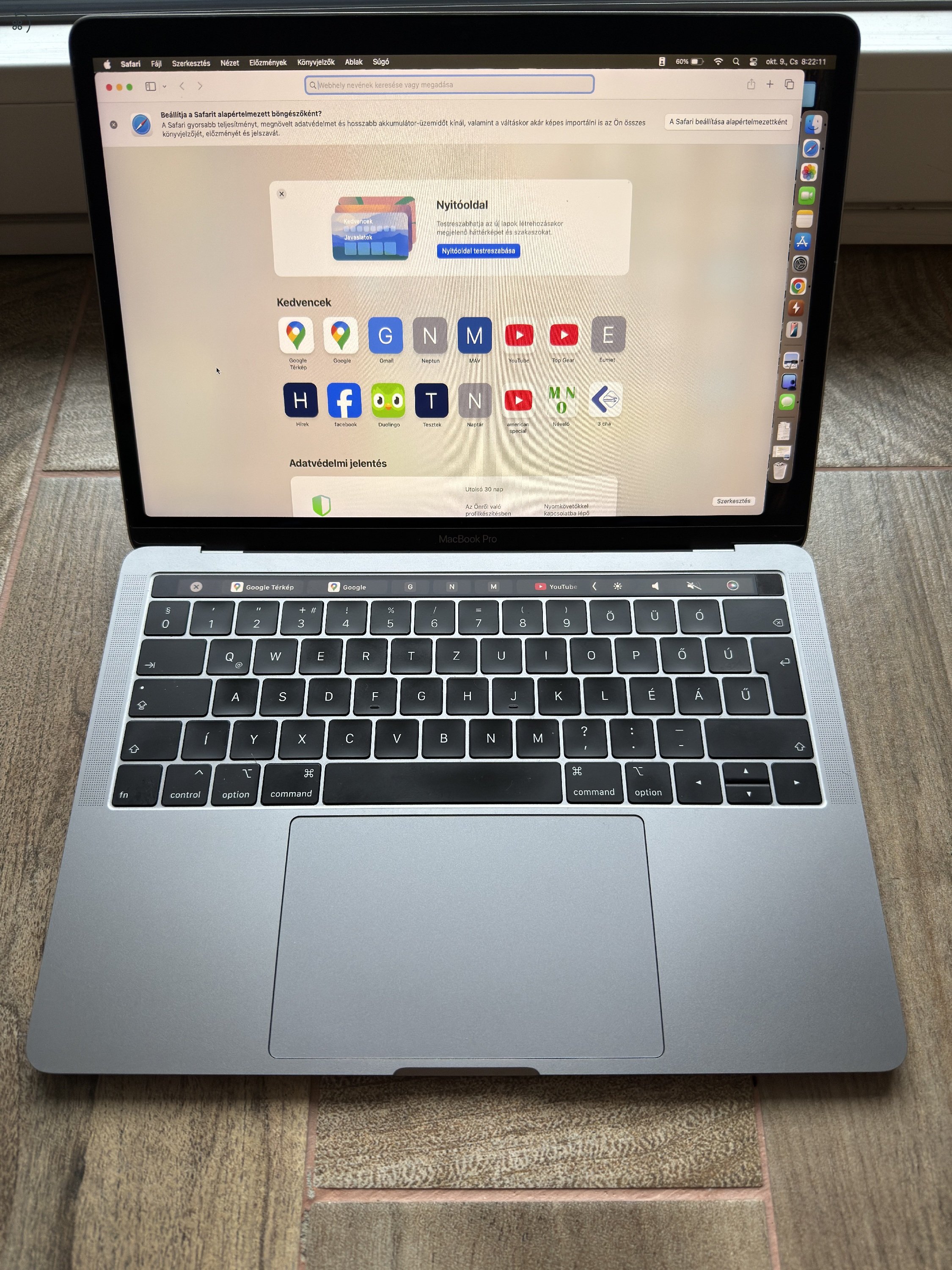 Eladó Macbook Pro mid-2019 i5 8GB RAM 256 GB tárhely 4 thunderbolt