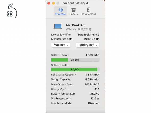 Eladó Macbook Pro mid-2019 i5 8GB RAM 256 GB tárhely 4 thunderbolt