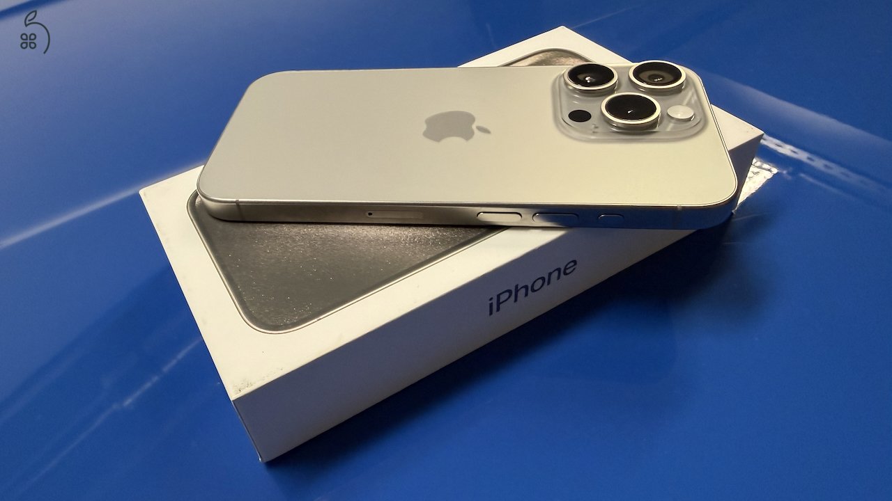 iPhone 15 Pro 256GB '23.10. havi 92% akku, független. Titánium. 