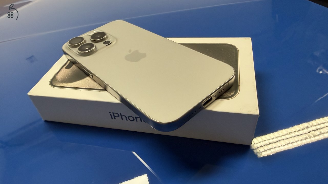 iPhone 15 Pro 256GB '23.10. havi 92% akku, független. Titánium. 